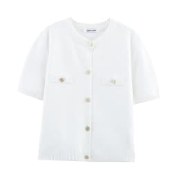 2025 Spring And Summer New Women's Short Sleeved Simple Fashion Style Knitted Cardigan Coat