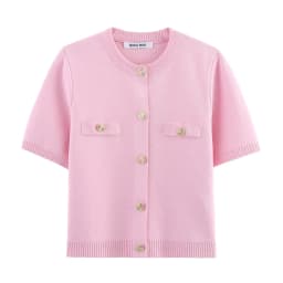 2025 Spring And Summer New Women's Short Sleeved Simple Fashion Style Knitted Cardigan Coat