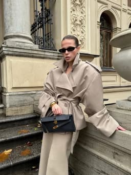 Solid Laepl Lace Up Trench Coat Women Fashion Full Sleeve Waist Cinching Short Windbreak 2026 New Autumn Office Commute Outwear