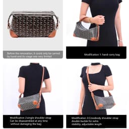 Crossbody Shoulder Strap for Goyard Bowling 25 Toiletry Bag,Extended Handle Strap, Women Handbag Modification Replacement Access