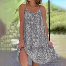 Summer 2026 New European And American Country Style Maxi Dress with Floral Print Sleeveless Strap Vest Dress for Women
