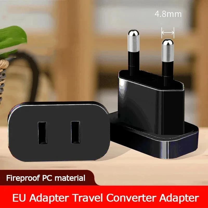 1 Pcs 4.8mm Power Plug Adapter US To EU Euro Europe Plug Power Plug Converter Travel Adapter Power Converter Outlet