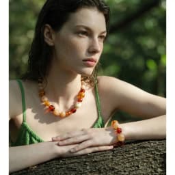 Yhpup Waterproof Acrylic Resin Beads Chain Handmade Necklace Bracelet Set Stainless Steel Distinctive Arrivals Jewelry