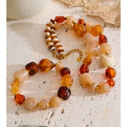 Yhpup Waterproof Acrylic Resin Beads Chain Handmade Necklace Bracelet Set Stainless Steel Distinctive Arrivals Jewelry