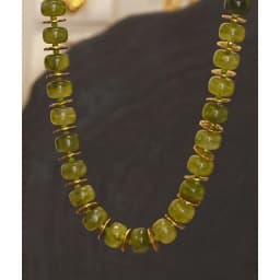 Yhpup Exclusive Resin Beads & Spacer Chain Handmade Statement Necklace 2025 Stainless Steel Waterproof Fashion Jewelry Gift
