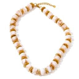 Yhpup Exclusive Resin Beads & Spacer Chain Handmade Statement Necklace 2025 Stainless Steel Waterproof Fashion Jewelry Gift