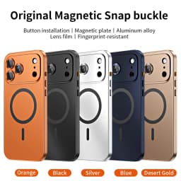 Luxurious Aluminium Magnetic Phone Case For iPhone 13 14 15 16 17 18 Pro Max Plus 17 Air Lens Glass Protective Metal Phone Cover