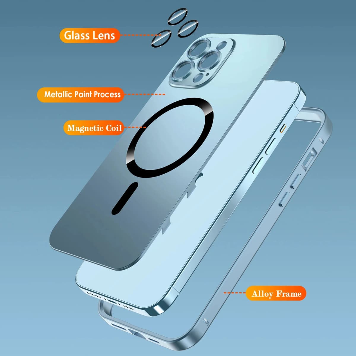 Luxurious Aluminium Magnetic Phone Case For iPhone 13 14 15 16 17 18 Pro Max Plus 17 Air Lens Glass Protective Metal Phone Cover