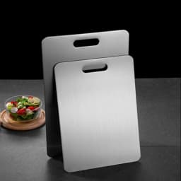 JUSTINLAU Stainless Steel Thickened Cutting Board Antibacterial Mildew-proof Kneading Dough Board Fruit Vegetable Cutting Board