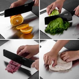 JUSTINLAU Stainless Steel Thickened Cutting Board Antibacterial Mildew-proof Kneading Dough Board Fruit Vegetable Cutting Board
