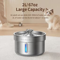 ROJECO Stainless Steel Pet Drinking Fountain Smart Pet Water Dispenser Automatic Cat Water Fountain for Dog Cat Drinking Supply