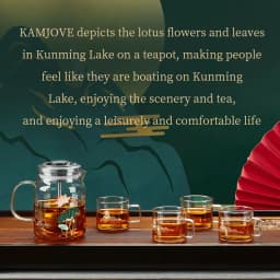 KAMJOVE Heat-Resistant Glass Tea Kettle with Infuser,Tea Pot with Separation Kettle Press Pu 'er Pot,304 Stainless Steel Filter