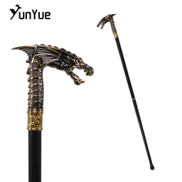 Vintage Black Gold Dragon Walking Cane Gentleman Collections Elegant Walking Stick Cosplay Photography Film Props Crutch 93CM