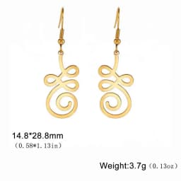 Skyrim Unalome Lotus Flower Dangle Earrings Stainless Steel Yoga Buddhism Pendant Drop Earring Spiritual Jewelry Gift for Women