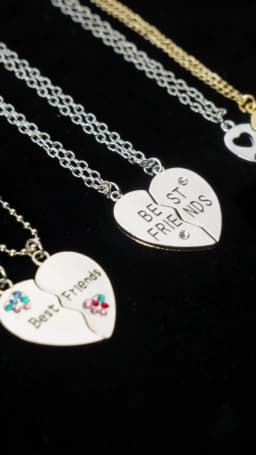 Fashion Best Friends Honey Love Couple Pendant Necklace 2 Pcs/ Set Chain Choke Broken Heart BFF Good Friendship Jewelry Gift