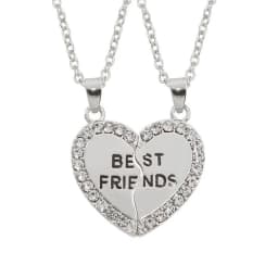 Fashion Best Friends Honey Love Couple Pendant Necklace 2 Pcs/ Set Chain Choke Broken Heart BFF Good Friendship Jewelry Gift