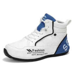 Mens Walking Shoes 2025 Autumn New High Top Outdoor Anti Slip Rubber Thick Sole Leisure Sneakers High-top Leather Shoes for Man