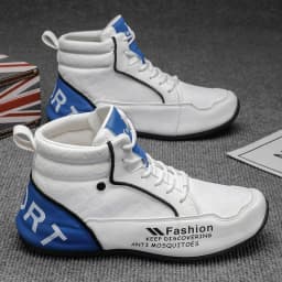 Mens Walking Shoes 2025 Autumn New High Top Outdoor Anti Slip Rubber Thick Sole Leisure Sneakers High-top Leather Shoes for Man