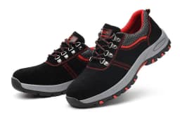 Women's Steel Toe Safety Boots Ankle Survival Anti-smashing Mid-plate Blue Safety Shoes for Protection
