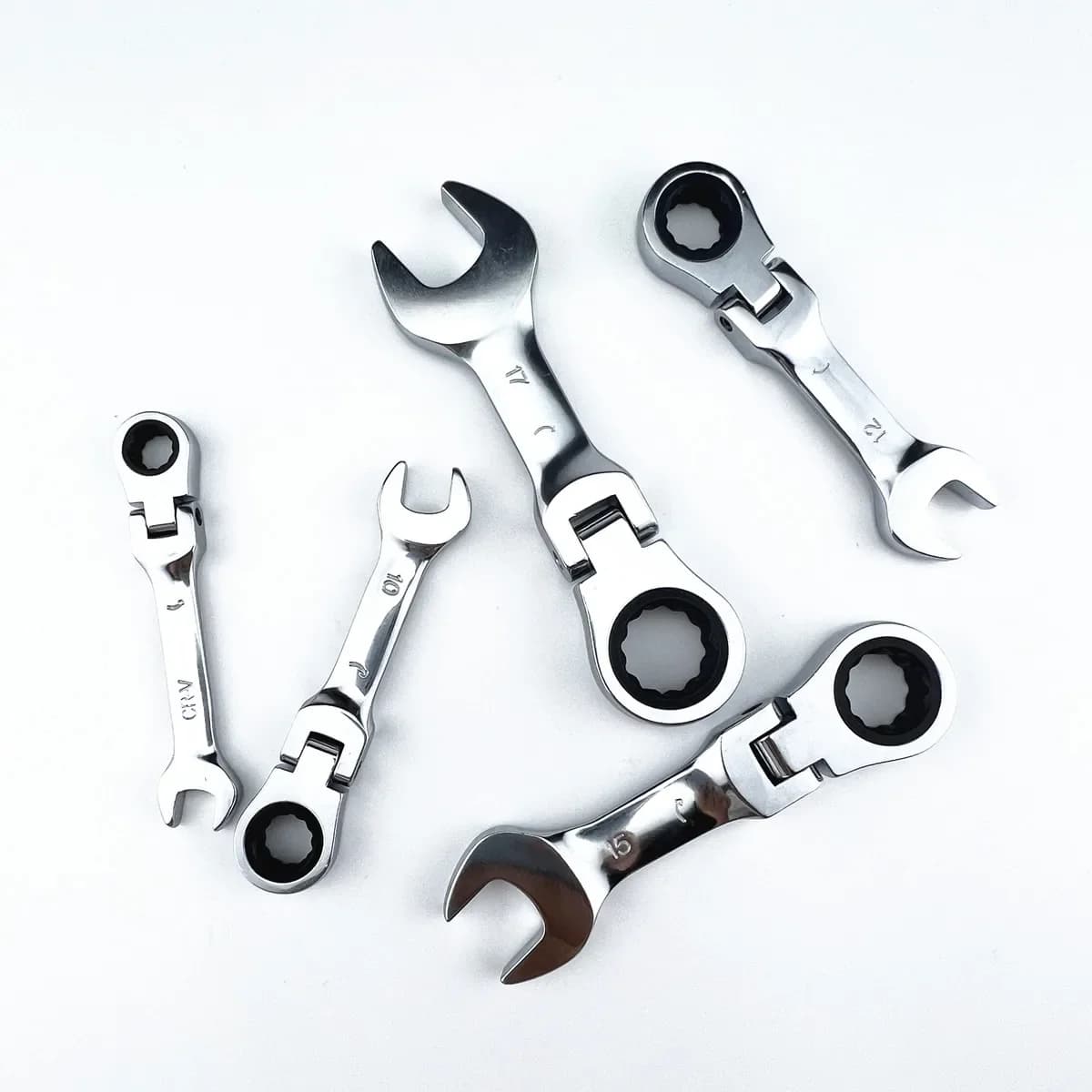 Mini Short Handle Ratchet Wrench With Movable Head Quick Dual-purpose Open End Wrench Hardware Tool Labor-saving Wrench