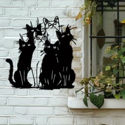 1pc Playful Black Cat Metal Wall Art - Ideal Gift for Cat Enthusiasts, Contemporary Style for Thanksgiving & Christmas Decor