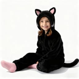 Girls Black Cat Leopard Cat Cosplay Costume Child Anime Pajamas Animal Onesies Kigurumi Christmas Halloween Jumpsuit Party Gift