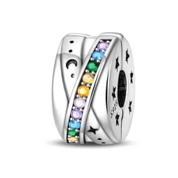 100% 925 Sterling Silver Rainbow Zircon Colorful Butterfly Dragon Shaped Silicone Stopper Charms Beads Fit DIY Bracelets Jewelry