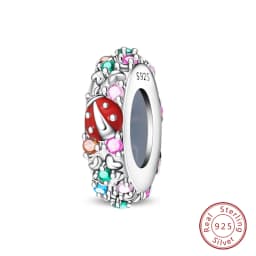 100% 925 Sterling Silver Rainbow Zircon Colorful Butterfly Dragon Shaped Silicone Stopper Charms Beads Fit DIY Bracelets Jewelry