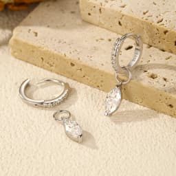 MODIAN 0.5Ct D Color Rhombic Moissanite Ear Buckles 925 Sterling Silver Luxury Shiny Hoop Earrings for Women Wedding Jewelry