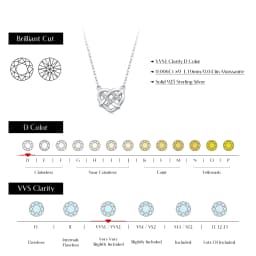 MODIAN Moissanite Necklace 925 Sterling Silver Hollow Woven Love Pendant Necklace Lab Diamond Chain Fine Jewelry For Women Gifts