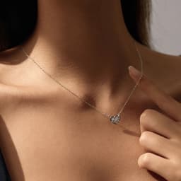 MODIAN Moissanite Necklace 925 Sterling Silver Hollow Woven Love Pendant Necklace Lab Diamond Chain Fine Jewelry For Women Gifts