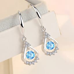 High-quality 925 Sterling Silver Crystal Fashion Circle Hoop Earrings for Woman Wedding Party Gift Street Versatile Jewelry