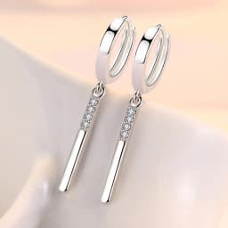 High-quality 925 Sterling Silver Crystal Fashion Circle Hoop Earrings for Woman Wedding Party Gift Street Versatile Jewelry
