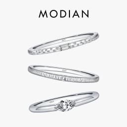 MODIAN 925 Sterling Silver Irregular Cross Line Concave And Convex Metal Texture Rings For Women Fashion Gold Color Fine Jewelry