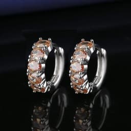 High-quality 925 Sterling Silver Crystal Fashion Circle Hoop Earrings for Woman Wedding Party Gift Street Versatile Jewelry