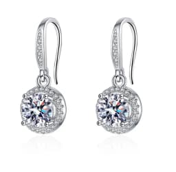 High-quality 925 Sterling Silver Crystal Fashion Circle Hoop Earrings for Woman Wedding Party Gift Street Versatile Jewelry