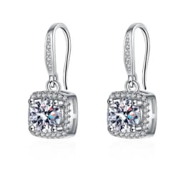High-quality 925 Sterling Silver Crystal Fashion Circle Hoop Earrings for Woman Wedding Party Gift Street Versatile Jewelry