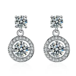 High-quality 925 Sterling Silver Crystal Fashion Circle Hoop Earrings for Woman Wedding Party Gift Street Versatile Jewelry