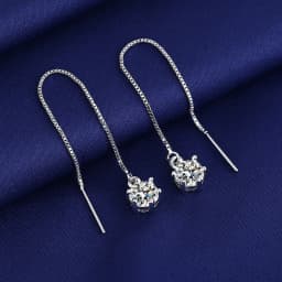 High-quality 925 Sterling Silver Crystal Fashion Circle Hoop Earrings for Woman Wedding Party Gift Street Versatile Jewelry