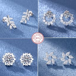 High-quality 925 Sterling Silver Crystal Fashion Circle Hoop Earrings for Woman Wedding Party Gift Street Versatile Jewelry