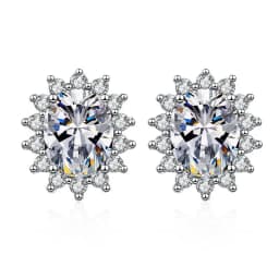 High-quality 925 Sterling Silver Crystal Fashion Circle Hoop Earrings for Woman Wedding Party Gift Street Versatile Jewelry