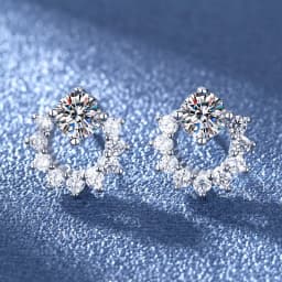 High-quality 925 Sterling Silver Crystal Fashion Circle Hoop Earrings for Woman Wedding Party Gift Street Versatile Jewelry