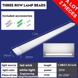 1.2M LED Tube Bar Fixture Super Bright 100W Utility LED Light Shop Store Light Ceiling Under Cabinet Light Garage
