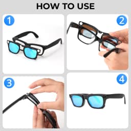 HIBLOKS Clip For Ray-Ban Meta Blayzer RW7001 50-19 Standard Smart Glasses Accessories Matte Polarized Clip Sunglasses Lenses