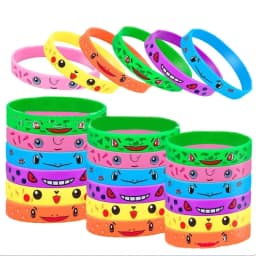 12pcs Pokemon Bracelet Anime Pikachu Charmander Children Cartoon Silicone Wristband Bracelets Party  Accessoires Cosplay Gifts