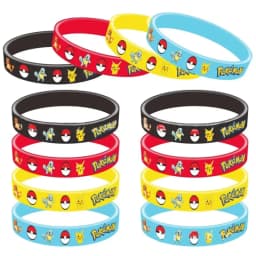 12pcs Pokemon Bracelet Anime Pikachu Charmander Children Cartoon Silicone Wristband Bracelets Party  Accessoires Cosplay Gifts