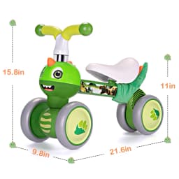 Baby Balance Bike 1 2 3 Years Old Boys Girls Toddler Ride on Toys for 1 Year Old Baby Trike Garden Toys 1st Birthday Gift for Girls Boys Bike Walker No Pedals (Dinosaur) No Pedal Trike and Walker for Kids. Safe Garden Play Activity and First Birthday Gift