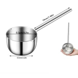 Stainless Steel Hot Oil Spoon With Extended Handle Anti-Burning And Anti-Splashing Small Pot For Oil Pouring Kitchen Tool