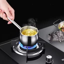 Stainless Steel Hot Oil Spoon With Extended Handle Anti-Burning And Anti-Splashing Small Pot For Oil Pouring Kitchen Tool