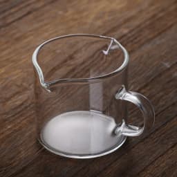 50/75/100ML Espresso Measuring Cup with Wooden Handle Double/Single Spouts Clear Coffee Shot Glass Heat Resistant Retro Milk Jug